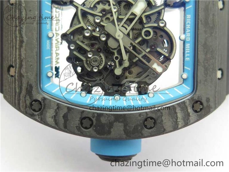 RM055 Real NTPT ZF 1:1 Best Edition Skeleton Dial on Black Rubber Strap SEIKO Movement
