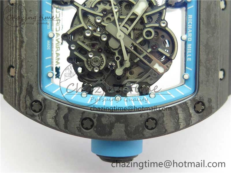 RM055 Real NTPT ZF 1:1 Best Edition Skeleton Dial on Black Rubber Strap SEIKO Movement