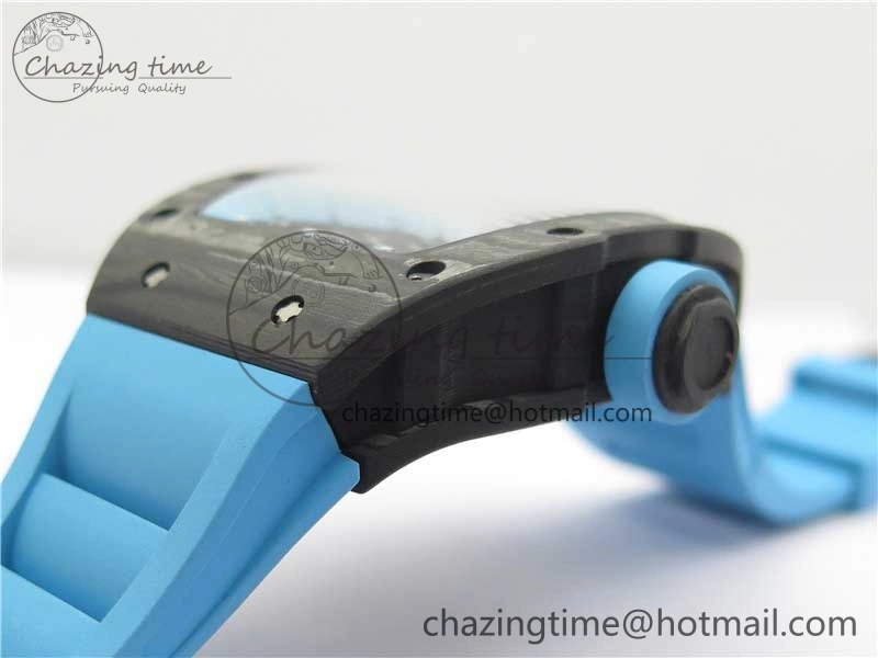RM055 Real NTPT ZF 1:1 Best Edition Skeleton Dial on Blue Rubber Strap SEIKO Movement