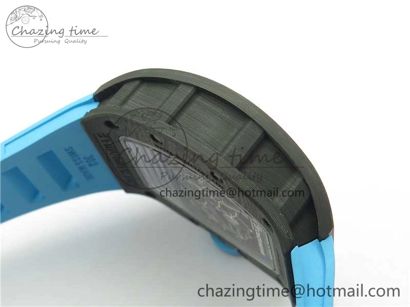 RM055 Real NTPT ZF 1:1 Best Edition Skeleton Dial on Blue Rubber Strap SEIKO Movement