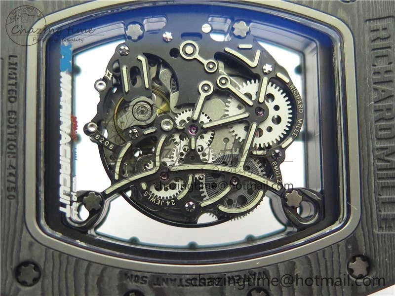 RM055 Real NTPT ZF 1:1 Best Edition Skeleton Dial on Blue Rubber Strap SEIKO Movement