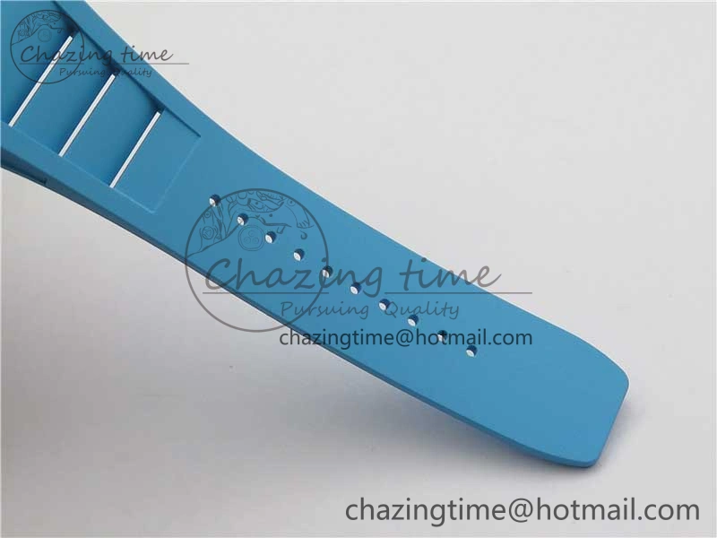 RM055 Real NTPT ZF 1:1 Best Edition Skeleton Dial on Blue Rubber Strap SEIKO Movement