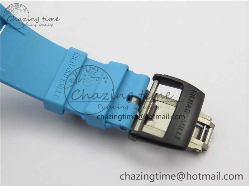 RM055 Real NTPT ZF 1:1 Best Edition Skeleton Dial on Blue Rubber Strap SEIKO Movement