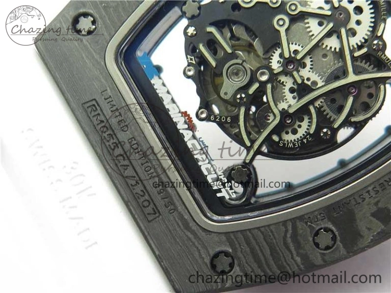 RM055 Real NTPT ZF 1:1 Best Edition Skeleton Dial on White Rubber Strap SEIKO Movement