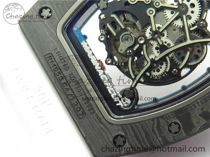 RM055 Real NTPT ZF 1:1 Best Edition Skeleton Dial on White Rubber Strap SEIKO Movement