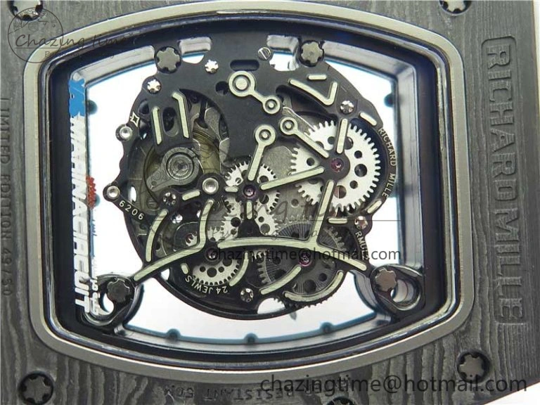 RM055 Real NTPT ZF 1:1 Best Edition Skeleton Dial on White Rubber Strap SEIKO Movement