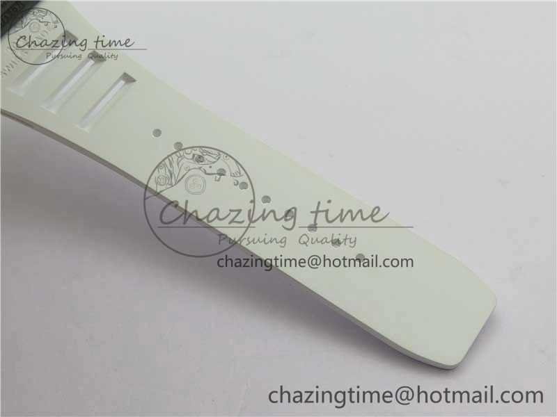 RM055 Real NTPT ZF 1:1 Best Edition Skeleton Dial on White Rubber Strap SEIKO Movement