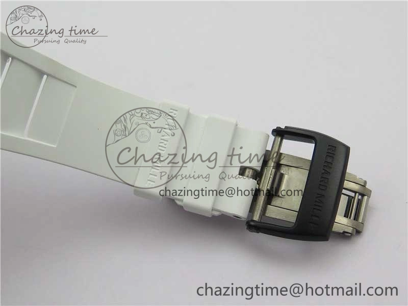 RM055 Real NTPT ZF 1:1 Best Edition Skeleton Dial on White Rubber Strap SEIKO Movement