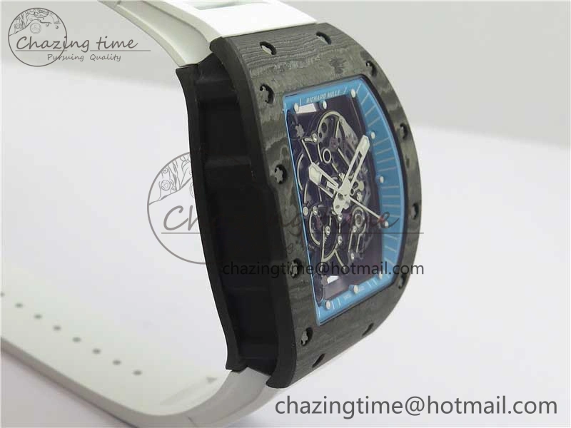 RM055 Real NTPT ZF 1:1 Best Edition Skeleton Dial on White Rubber Strap SEIKO Movement
