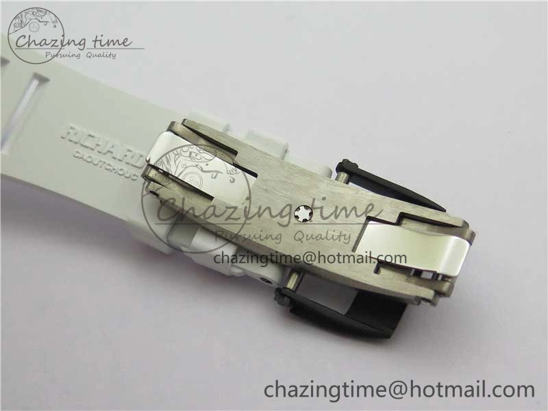 RM055 Real NTPT ZF 1:1 Best Edition Skeleton Dial on White Rubber Strap SEIKO Movement