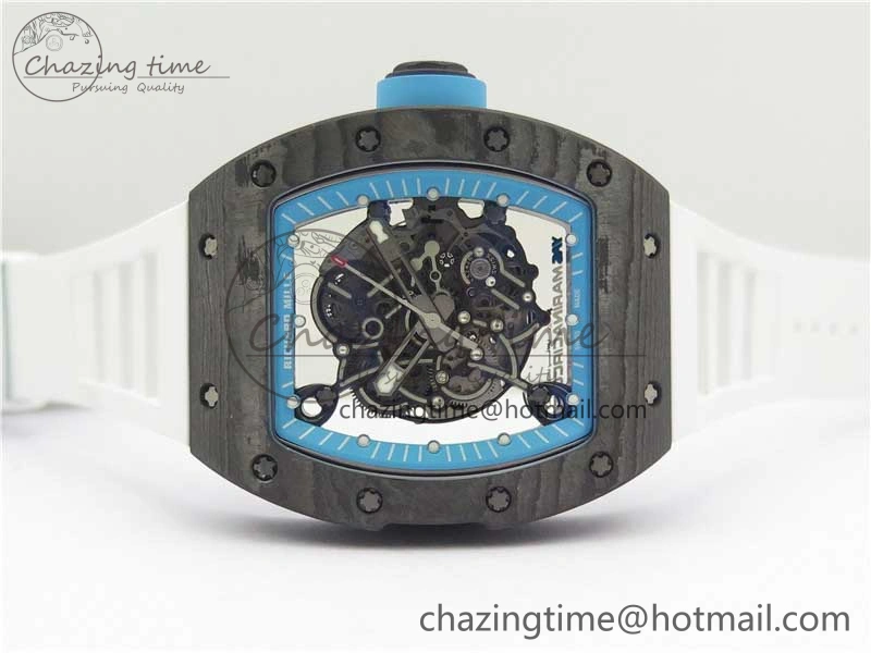 RM055 Real NTPT ZF 1:1 Best Edition Skeleton Dial on White Rubber Strap SEIKO Movement