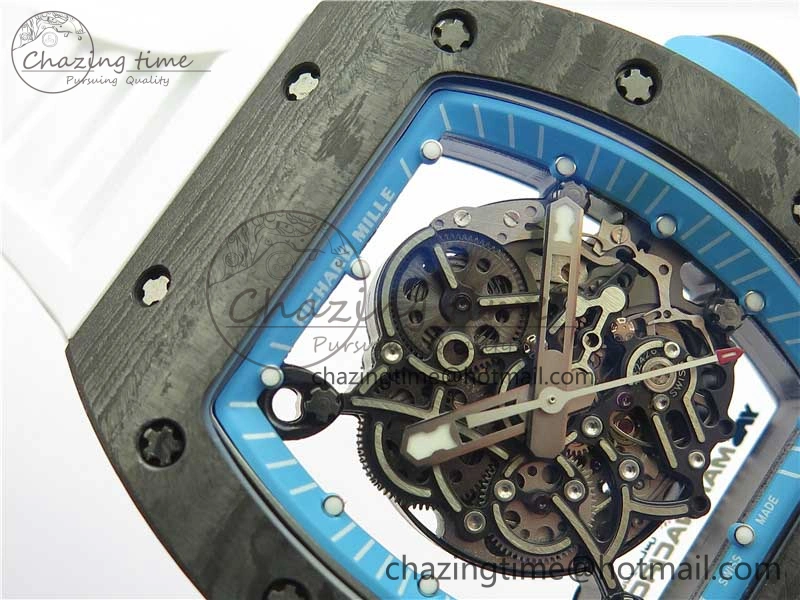 RM055 Real NTPT ZF 1:1 Best Edition Skeleton Dial on White Rubber Strap SEIKO Movement