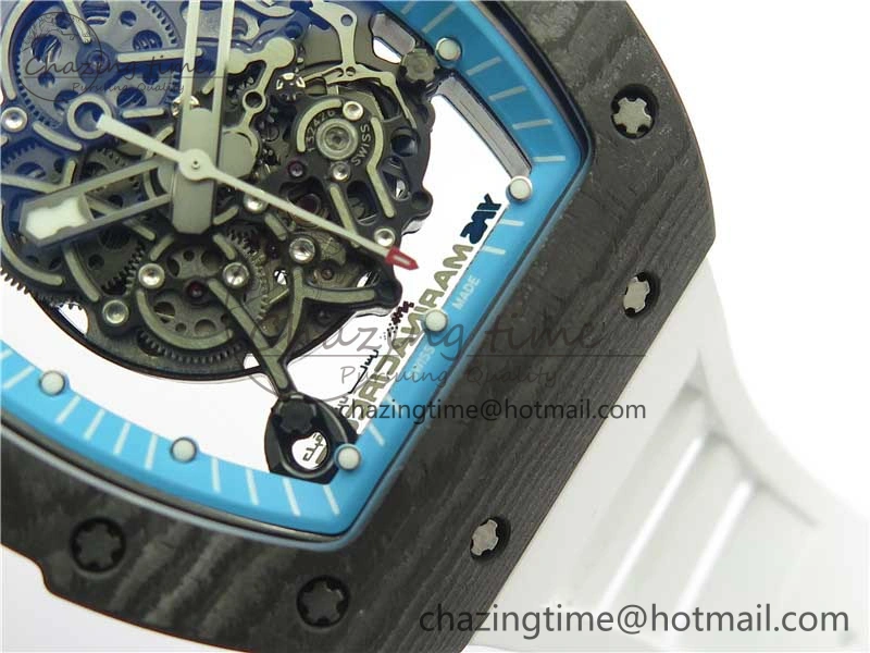 RM055 Real NTPT ZF 1:1 Best Edition Skeleton Dial on White Rubber Strap SEIKO Movement