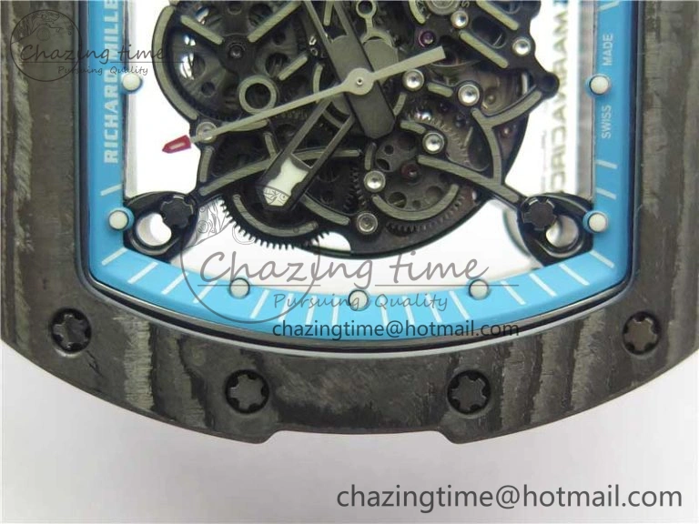 RM055 Real NTPT ZF 1:1 Best Edition Skeleton Dial on White Rubber Strap SEIKO Movement