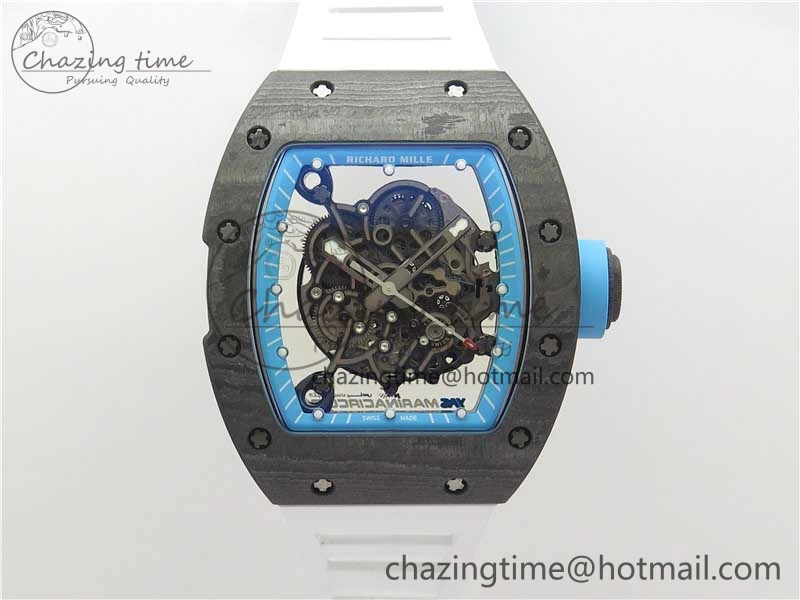 RM055 Real NTPT ZF 1:1 Best Edition Skeleton Dial on White Rubber Strap SEIKO Movement