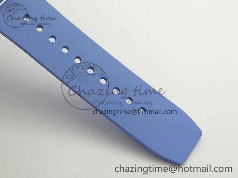 RM055 Real White Ceramic Case KVF Best Edition Blue Inner Bezel Skeleton Dial Blue On Blue Rubber Strap MIYOTA8215 V2