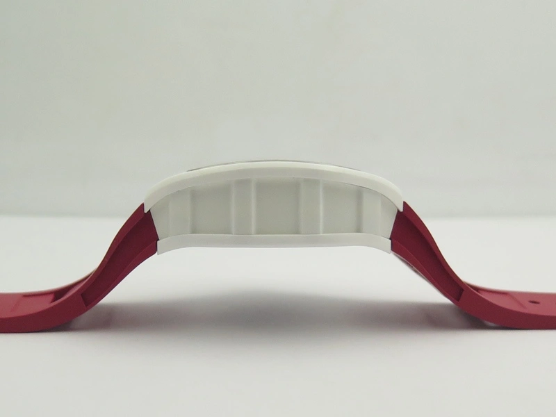 RM055 Real White Ceramic Case KVF Best Edition Red Inner Bezel Skeleton Dial Red On Red Rubber Strap MIYOTA8215 V2