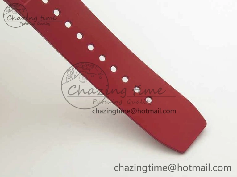 RM055 Real White Ceramic Case KVF Best Edition Red Inner Bezel Skeleton Dial Red On Red Rubber Strap MIYOTA8215 V2