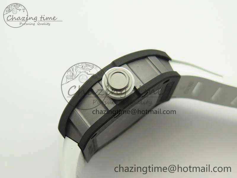 RM055 TI Case KVF Best Edition Carbon Bezel Skeleton Dial White Inner Bezel On Rubber Strap MIYOTA8215