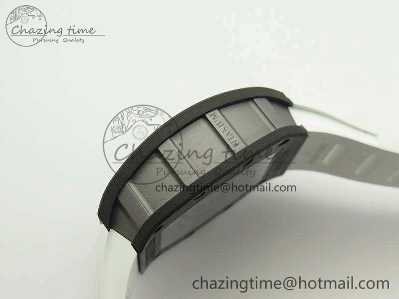 RM055 TI Case KVF Best Edition Carbon Bezel Skeleton Dial White Inner Bezel On Rubber Strap MIYOTA8215