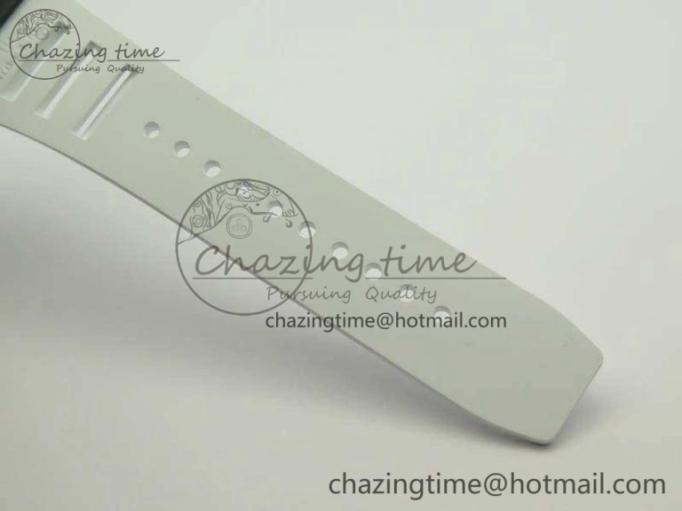 RM055 TI Case KVF Best Edition Carbon Bezel Skeleton Dial White Inner Bezel On Rubber Strap MIYOTA8215