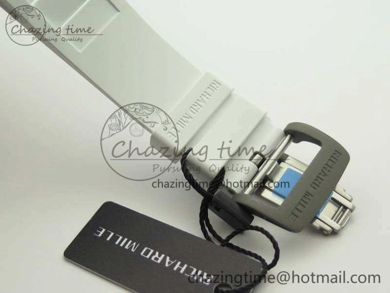 RM055 TI Case KVF Best Edition Carbon Bezel Skeleton Dial White Inner Bezel On Rubber Strap MIYOTA8215