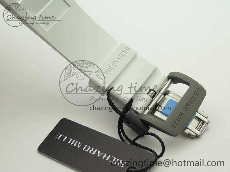 RM055 TI Case KVF Best Edition Carbon Bezel Skeleton Dial White Inner Bezel On Rubber Strap MIYOTA8215