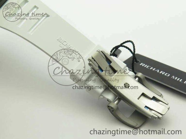RM055 TI Case KVF Best Edition Carbon Bezel Skeleton Dial White Inner Bezel On Rubber Strap MIYOTA8215