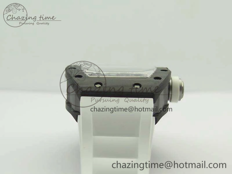 RM055 TI Case KVF Best Edition Carbon Bezel Skeleton Dial White Inner Bezel On Rubber Strap MIYOTA8215