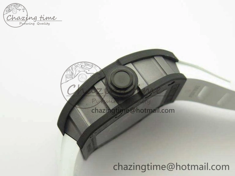 RM055 TI Case KVF Best Edition Skeleton Dial White Inner Bezel Black On Rubber Strap MIYOTA8215
