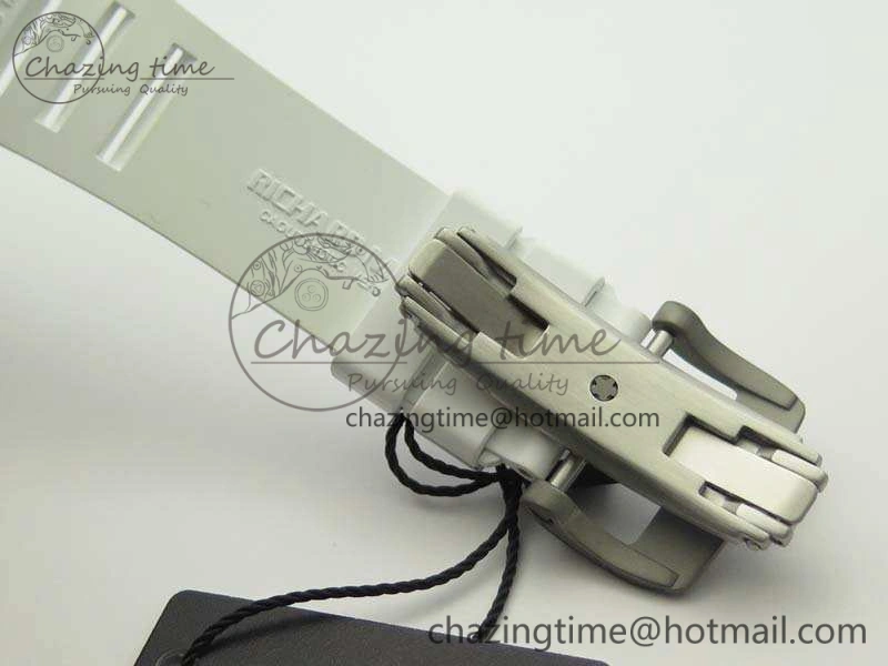 RM055 TI Case KVF Best Edition Skeleton Dial White Inner Bezel Black On Rubber Strap MIYOTA8215