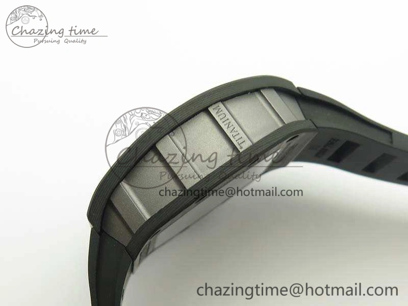 RM055 TI Case KVF Best Edition Skeleton Dial White Inner Bezel On Black Rubber Strap MIYOTA8215