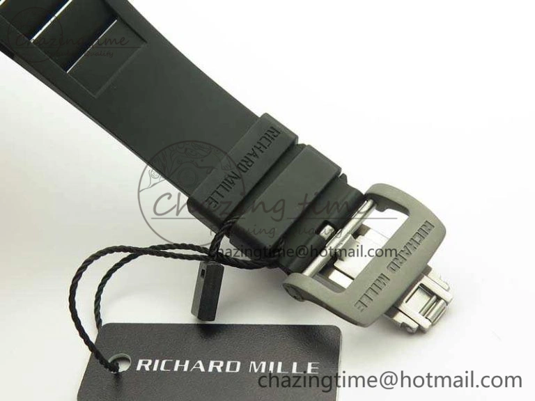 RM055 TI Case KVF Best Edition Skeleton Dial White Inner Bezel On Black Rubber Strap MIYOTA8215