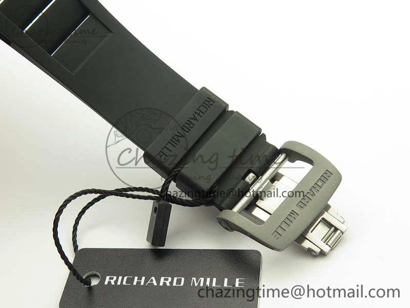 RM055 TI Case KVF Best Edition Skeleton Dial White Inner Bezel On Black Rubber Strap MIYOTA8215