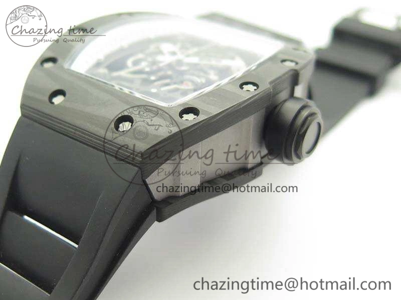 RM055 TI Case KVF Best Edition Skeleton Dial White Inner Bezel On Black Rubber Strap MIYOTA8215