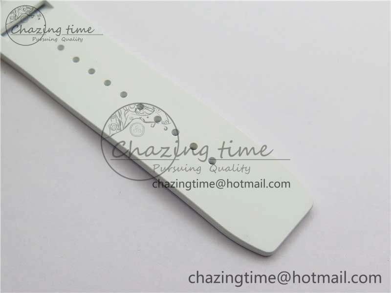 RM055 Ti White Ceramic ZF 1:1 Best Edition Skeleton Dial on White Rubber Strap NH05A