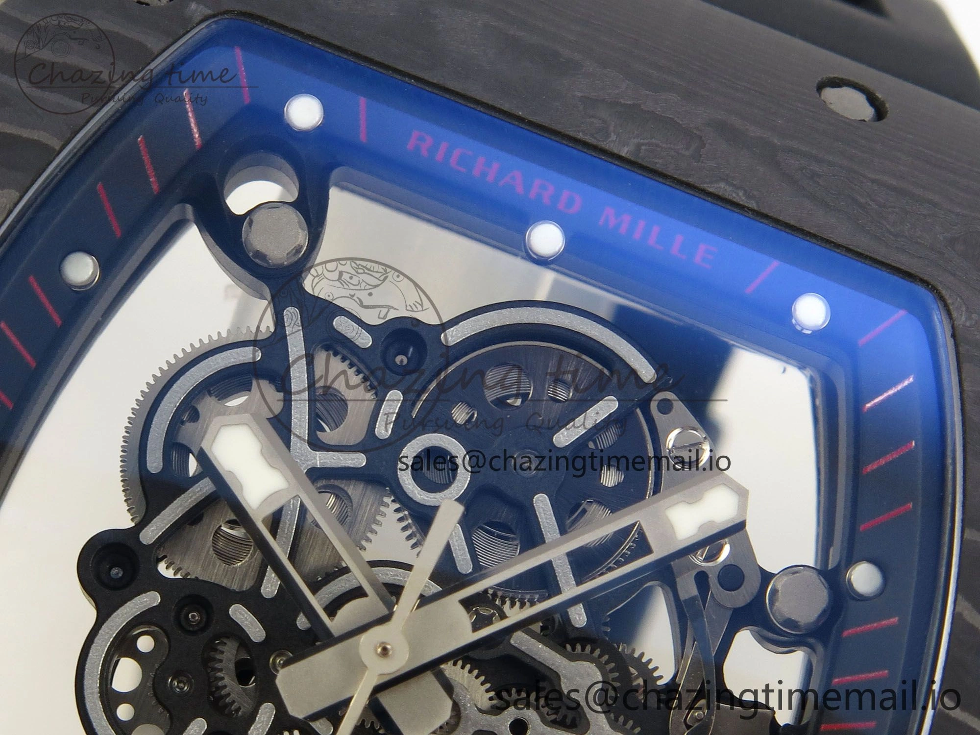 RM055 Ti NTPT KVF 1:1 Best Edition Black Red Inner Bezel Black Crown on Black Rubber Strap RMUL2 Super Clone
