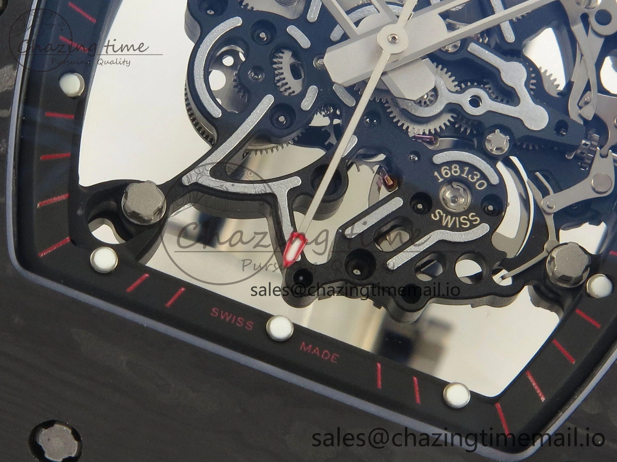 RM055 Ti NTPT KVF 1:1 Best Edition Black Red Inner Bezel Black Crown on Black Rubber Strap RMUL2 Super Clone