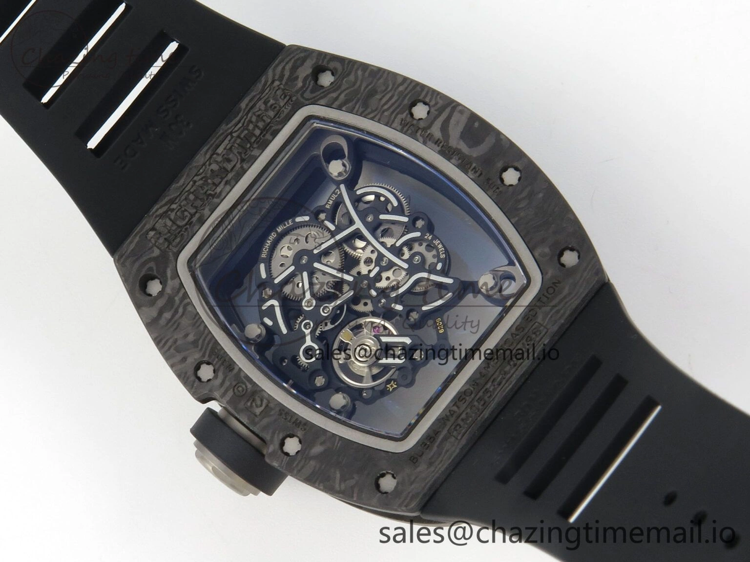 RM055 Ti NTPT KVF 1:1 Best Edition Black Red Inner Bezel Black Crown on Black Rubber Strap RMUL2 Super Clone