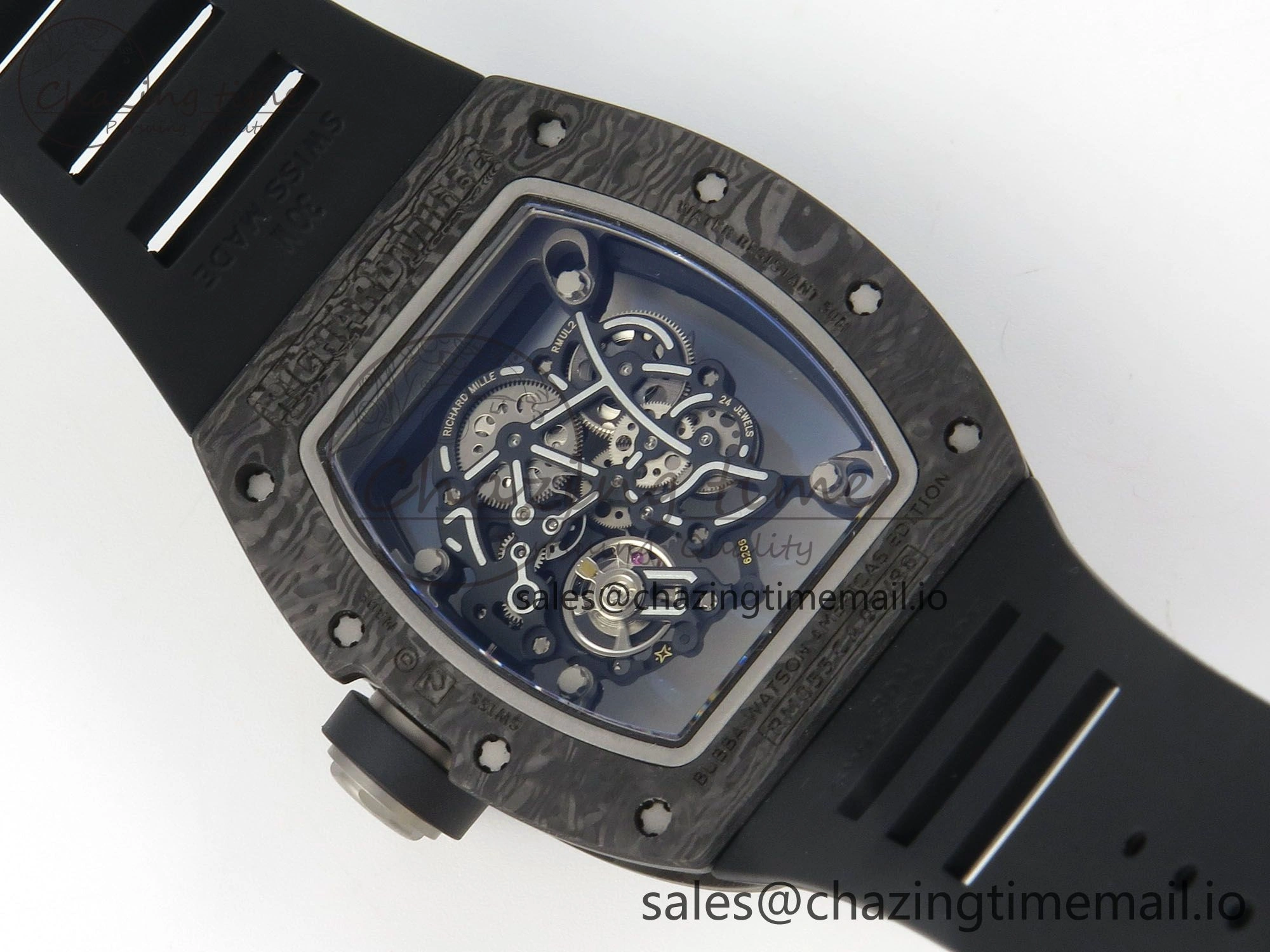 RM055 Ti NTPT KVF 1:1 Best Edition Black Red Inner Bezel Black Crown on Black Rubber Strap RMUL2 Super Clone