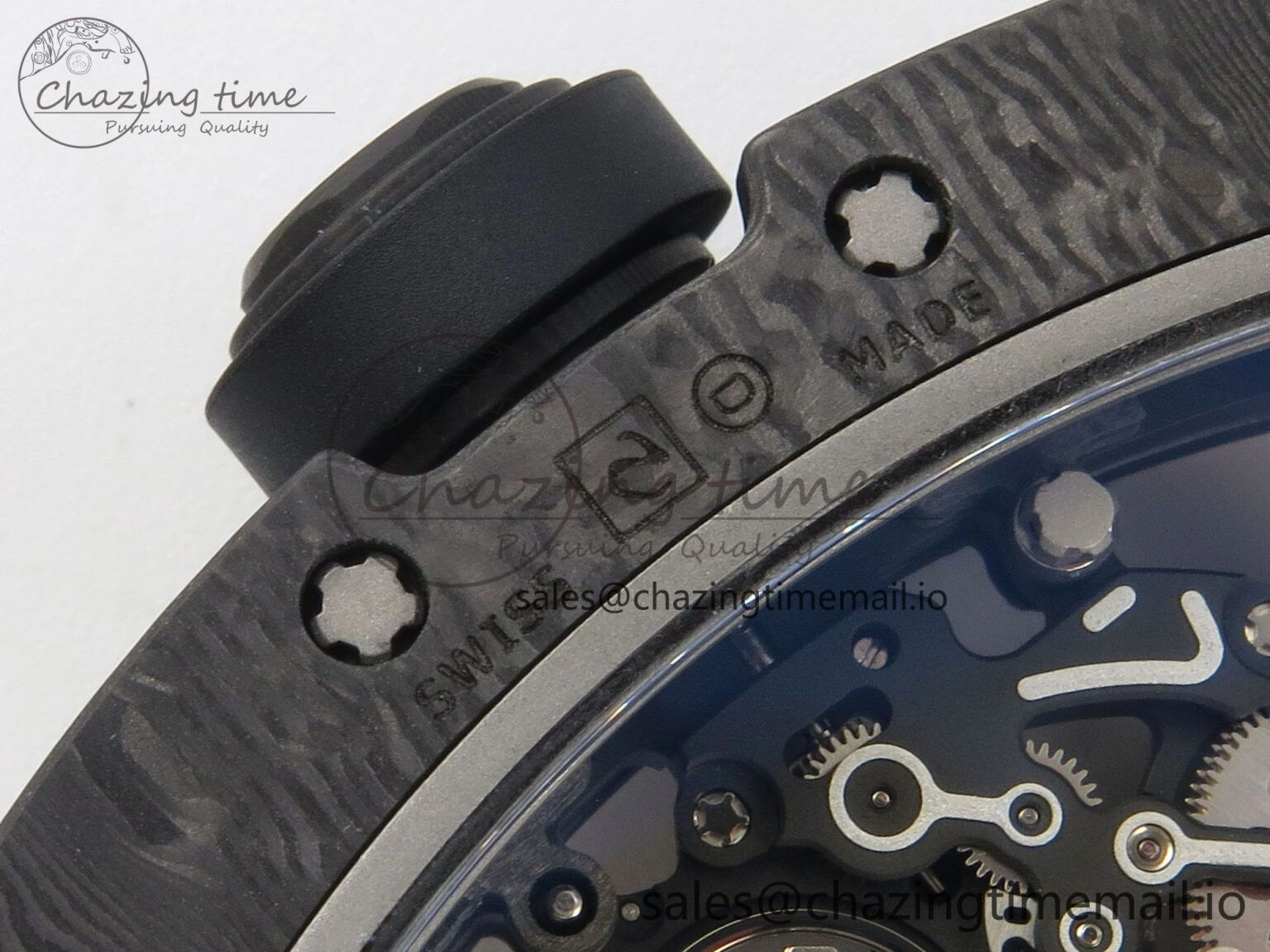 RM055 Ti NTPT KVF 1:1 Best Edition White Red Inner Bezel Black Crown on Black Rubber Strap RMUL2 Super Clone