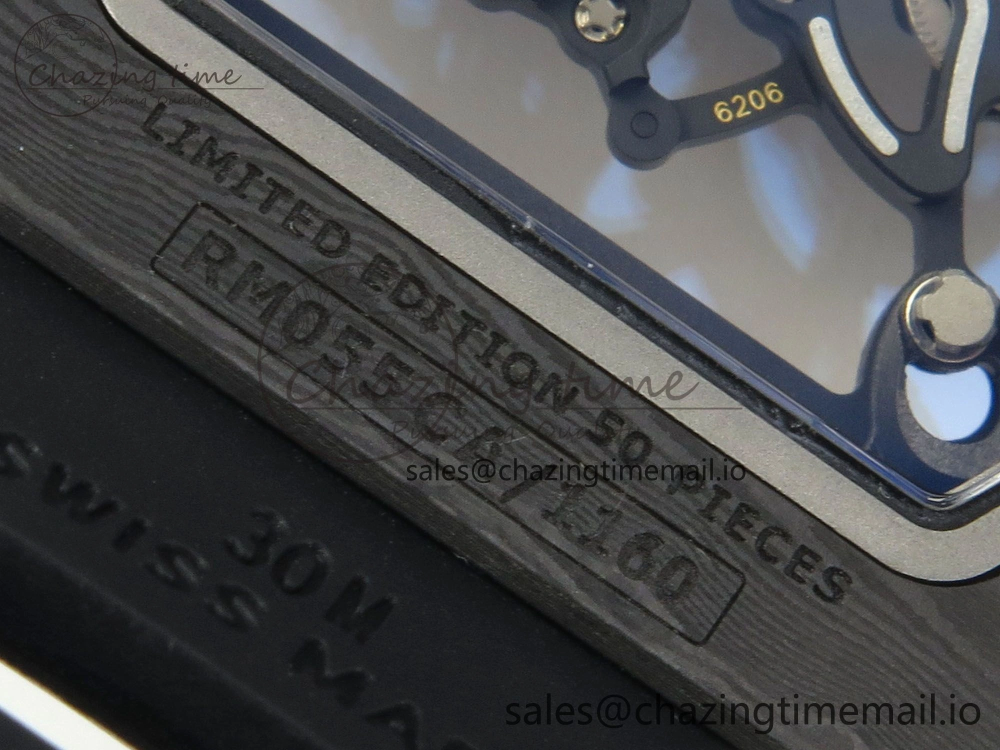 RM055 Ti NTPT KVF 1:1 Best Edition White Red Inner Bezel Black Crown on Black Rubber Strap RMUL2 Super Clone