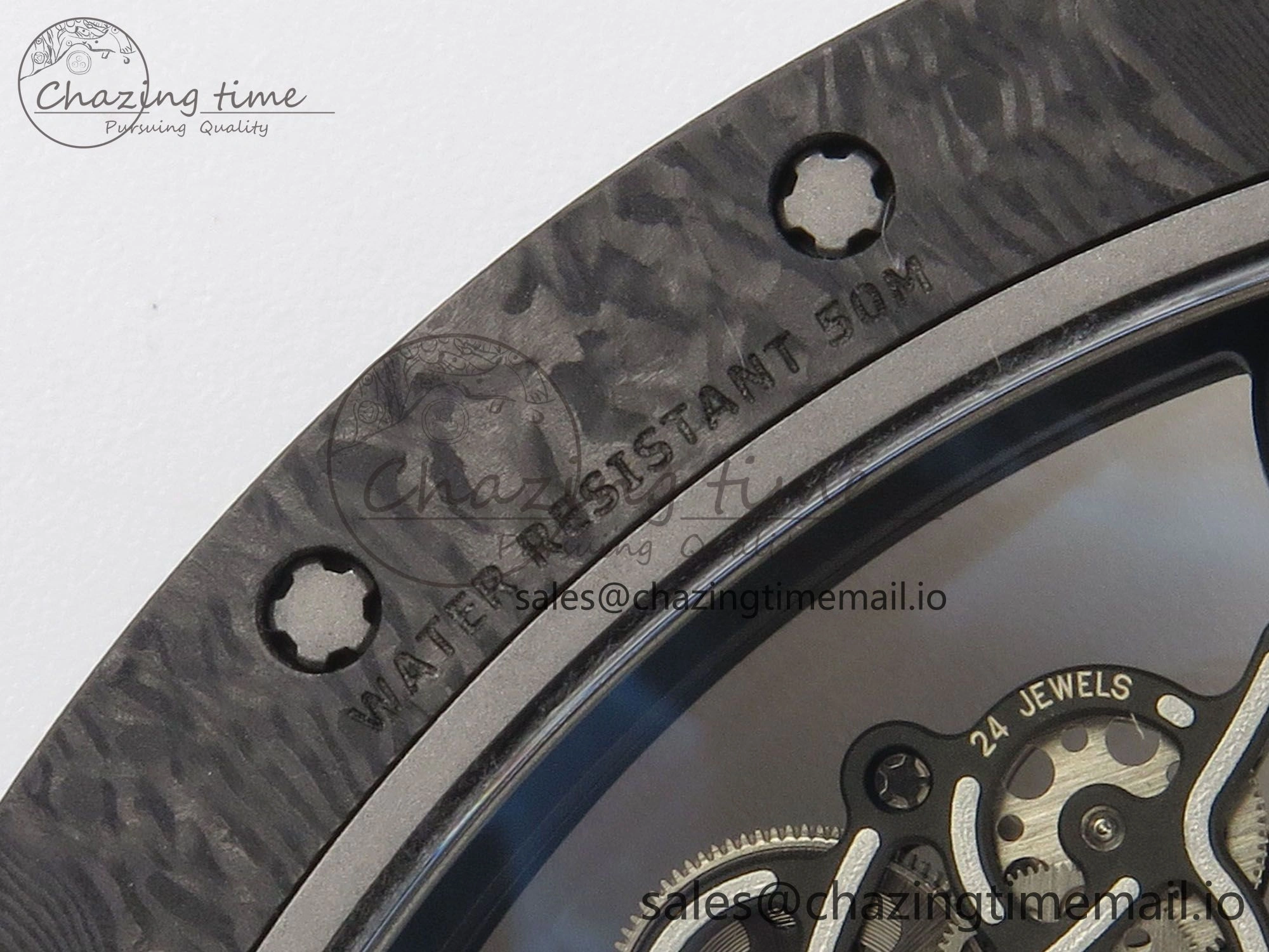 RM055 Ti NTPT KVF 1:1 Best Edition White Red Inner Bezel Black Crown on Black Rubber Strap RMUL2 Super Clone