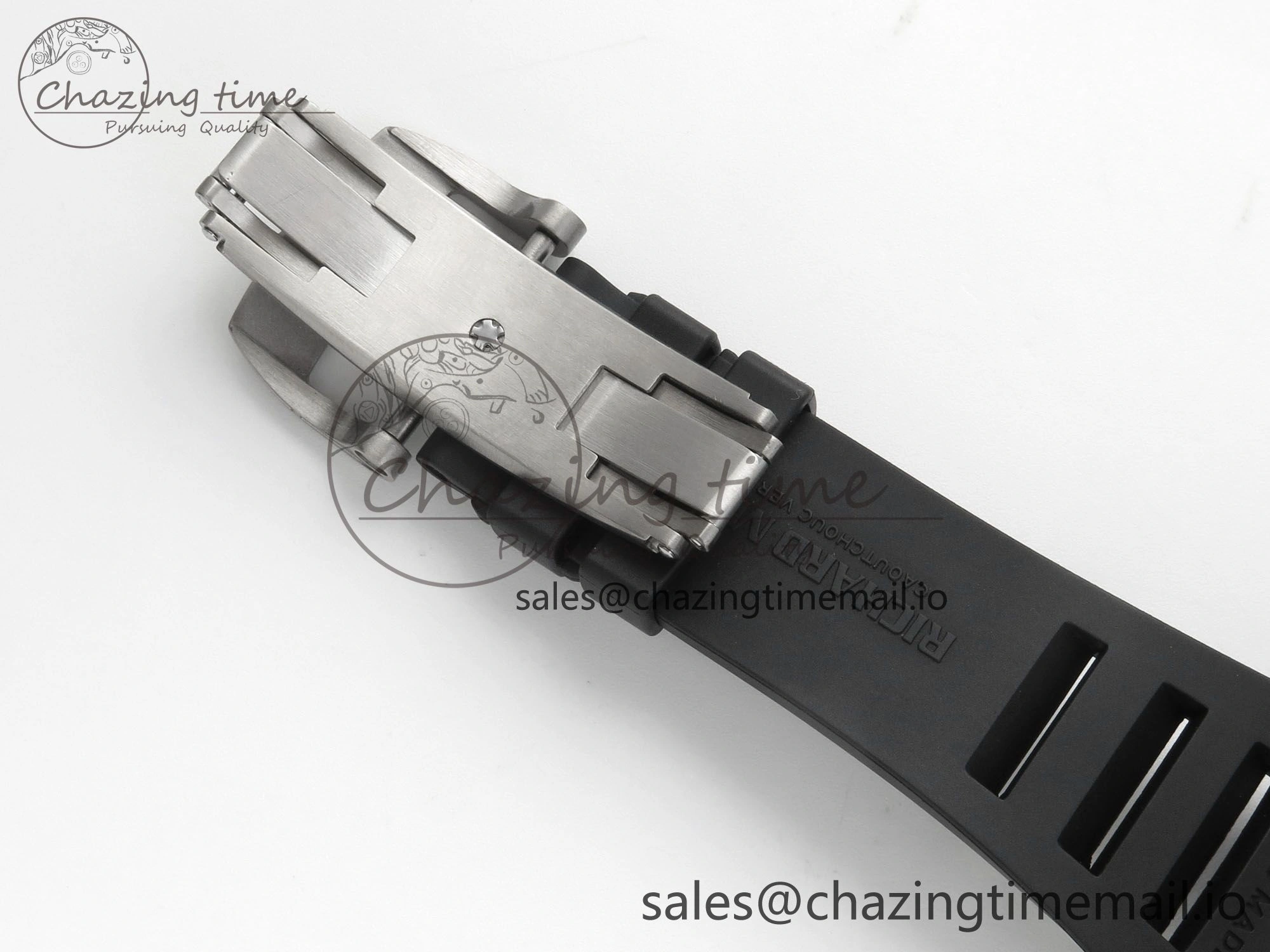 RM055 Ti NTPT KVF 1:1 Best Edition White Red Inner Bezel Black Crown on Black Rubber Strap RMUL2 Super Clone