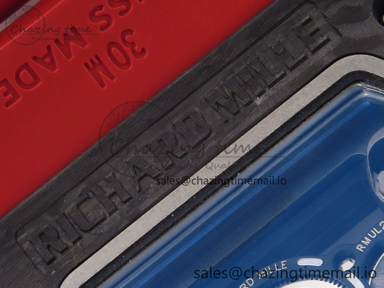 RM055 Ti NTPT UOKF 1:1 Best Edition Black Inner Bezel Red Crown on Red Rubber Strap RMUL2 Super Clone