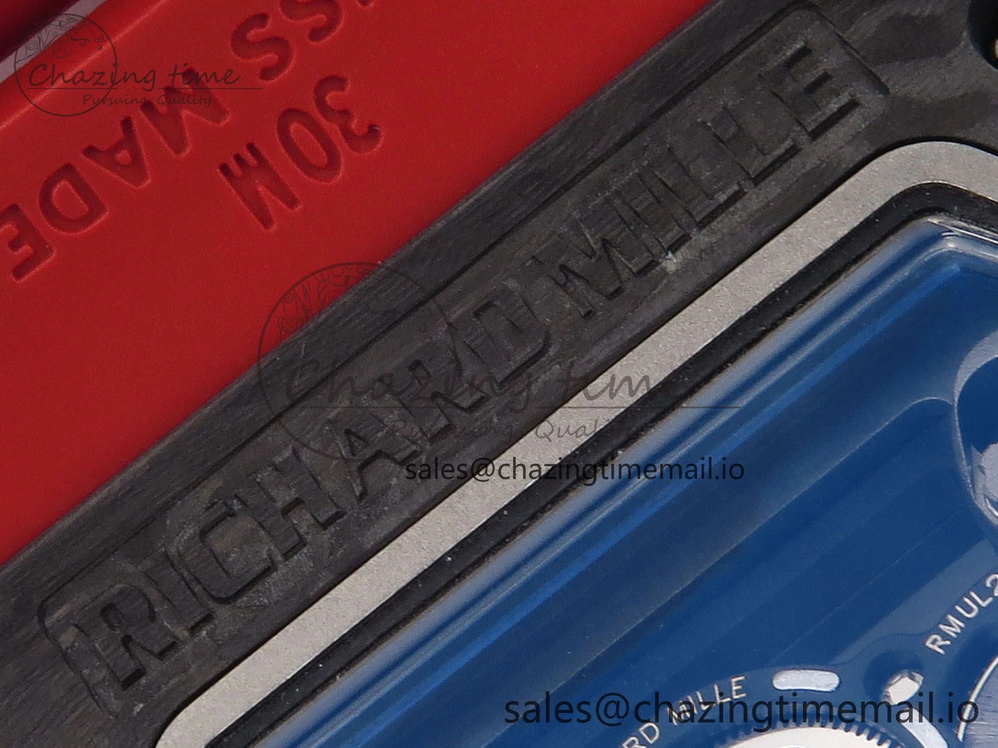 RM055 Ti NTPT UOKF 1:1 Best Edition Black Inner Bezel Red Crown on Red Rubber Strap RMUL2 Super Clone