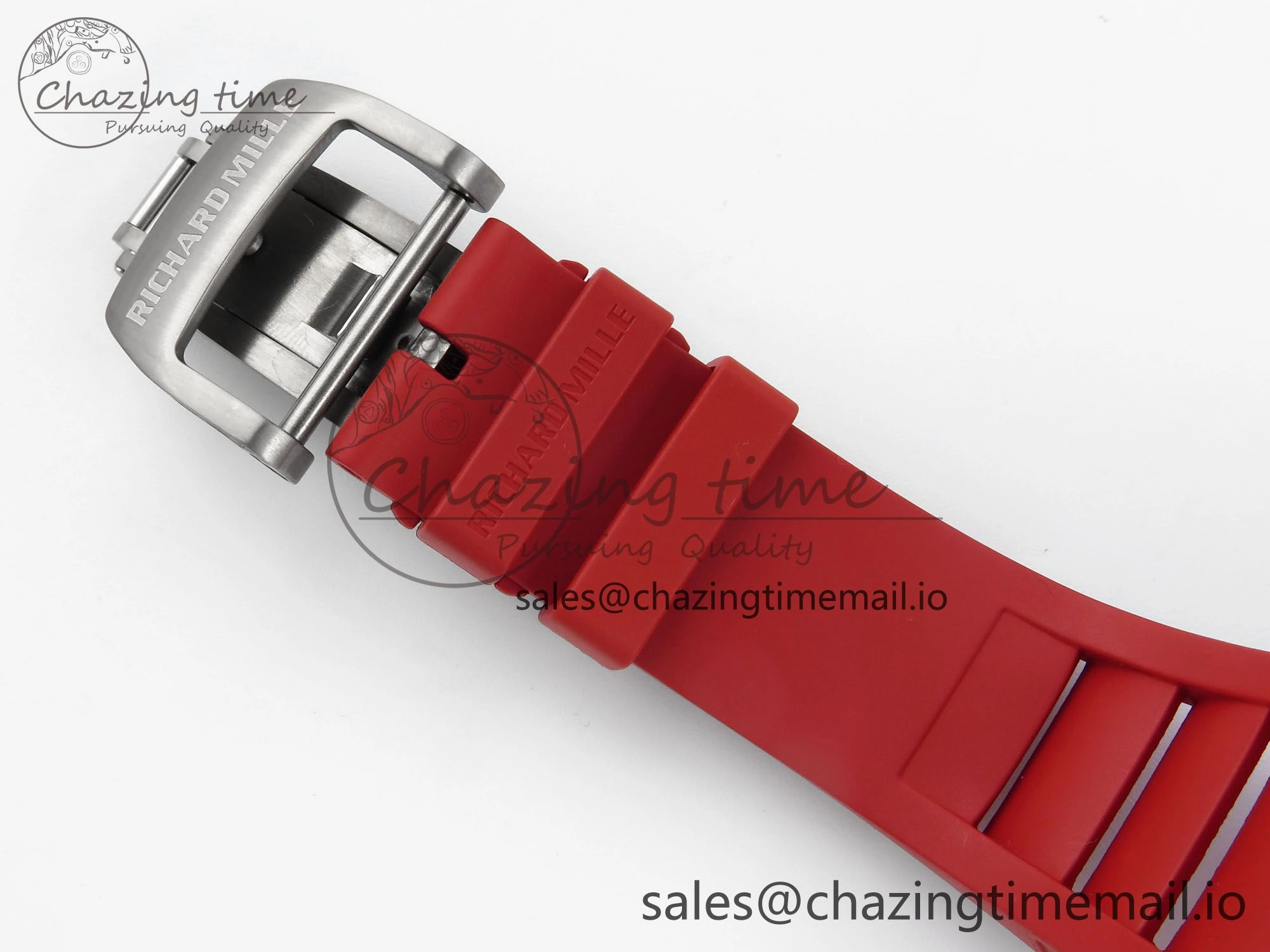 RM055 Ti NTPT UOKF 1:1 Best Edition Black Inner Bezel Red Crown on Red Rubber Strap RMUL2 Super Clone
