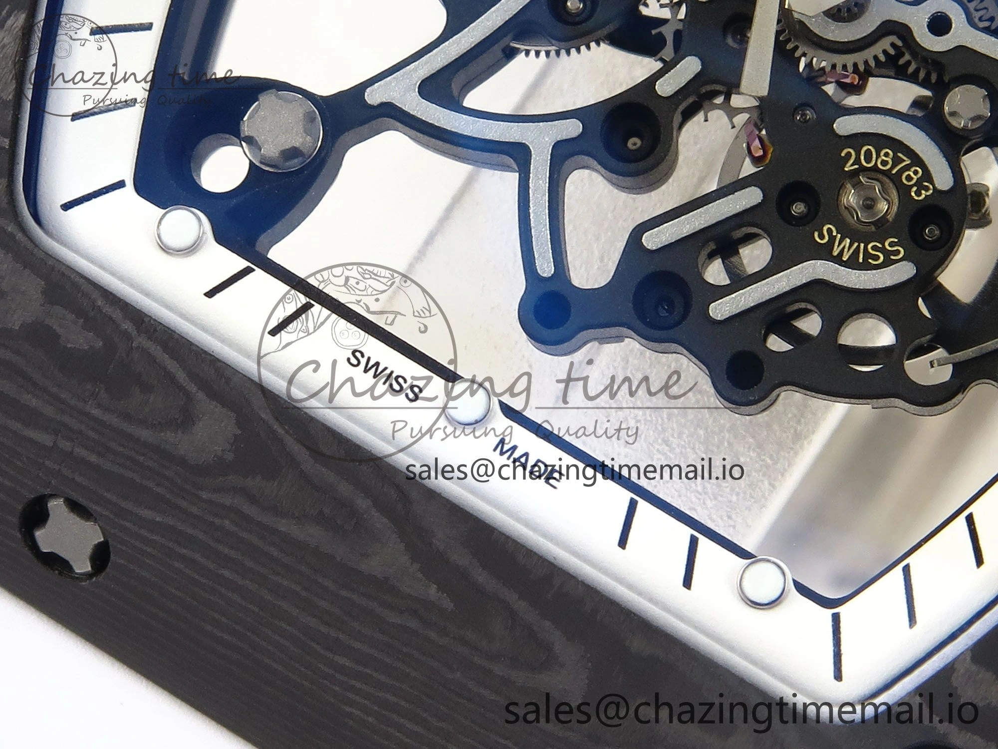 RM055 Ti NTPT UOKF 1:1 Best Edition White Black Inner Bezel White Crown on White Rubber Strap RMUL2 Super Clone