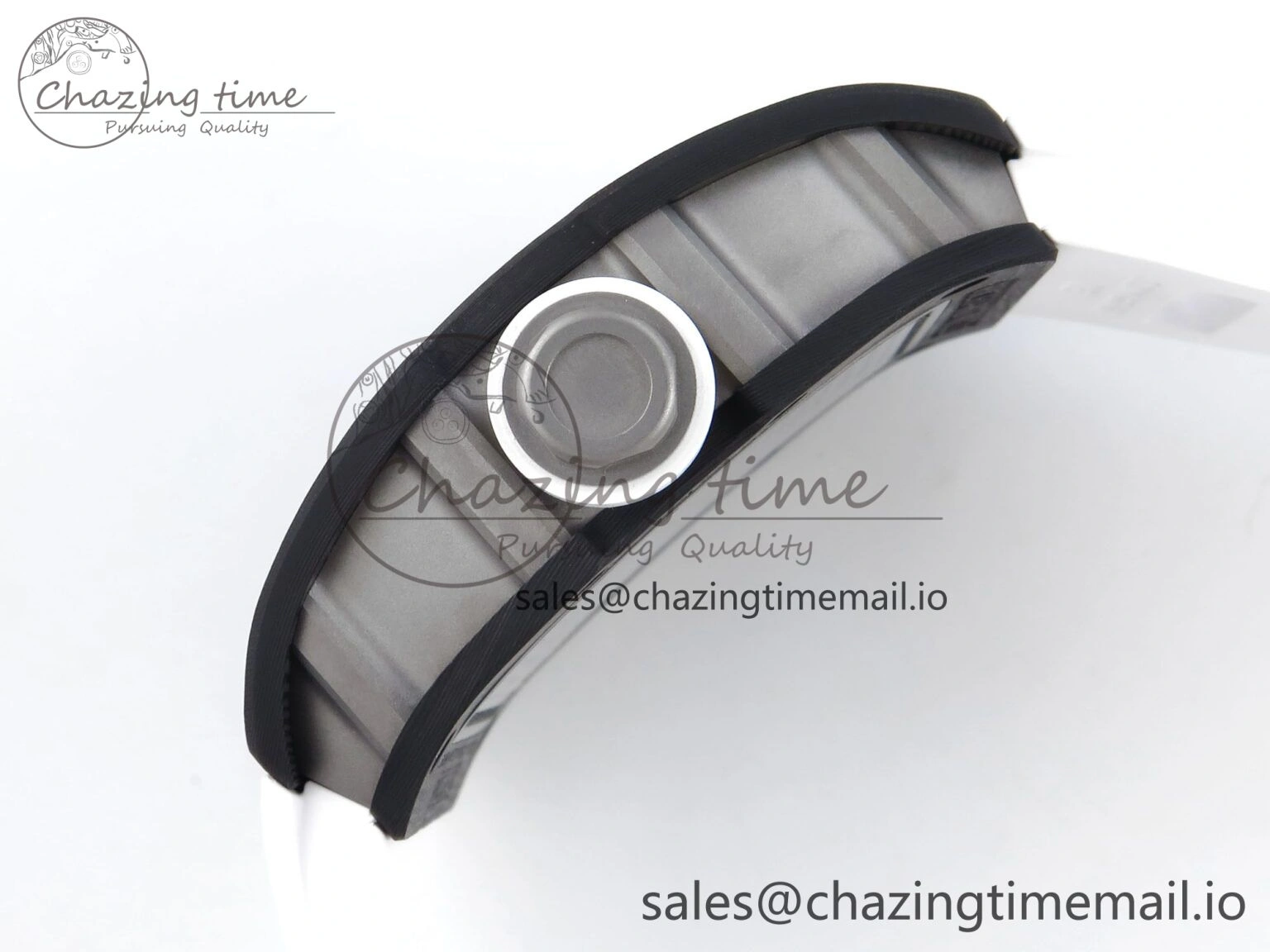 RM055 Ti NTPT UOKF 1:1 Best Edition White Black Inner Bezel White Crown on White Rubber Strap RMUL2 Super Clone
