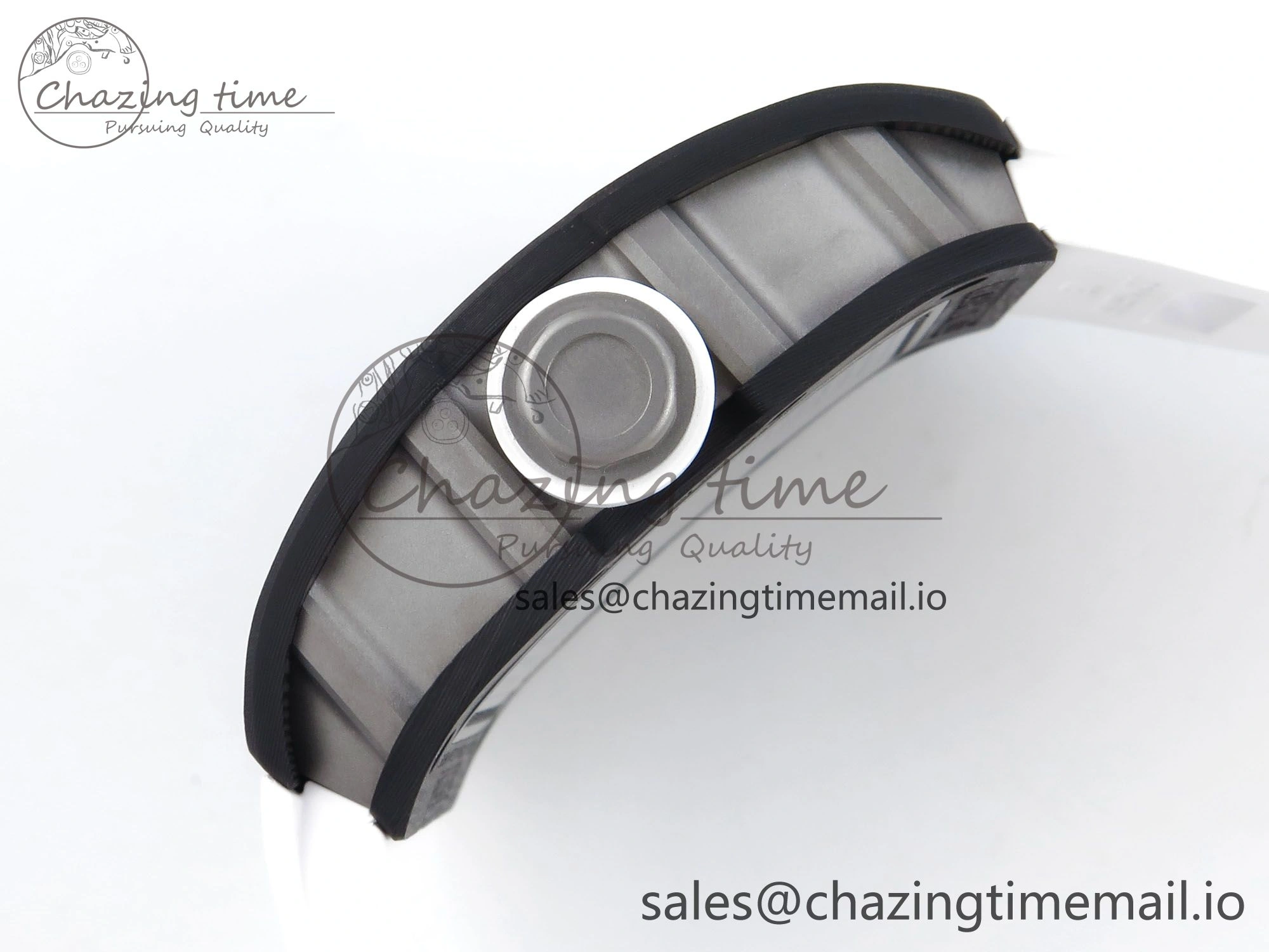 RM055 Ti NTPT UOKF 1:1 Best Edition White Black Inner Bezel White Crown on White Rubber Strap RMUL2 Super Clone